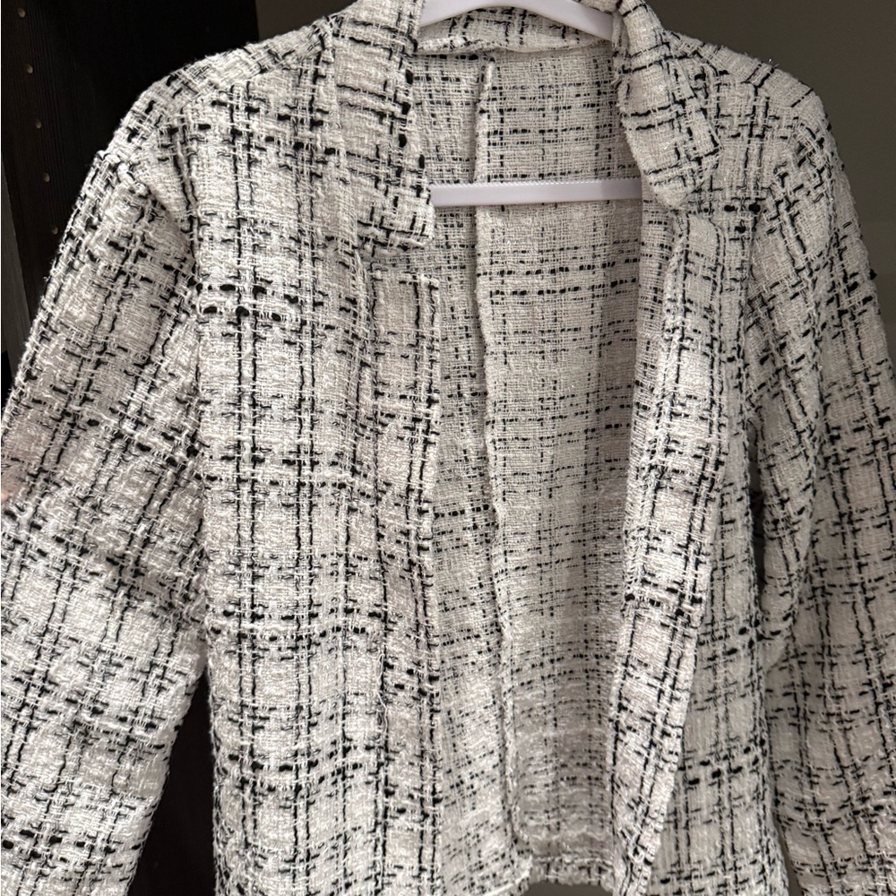 SHEIN Monochrome Tweed Blazer